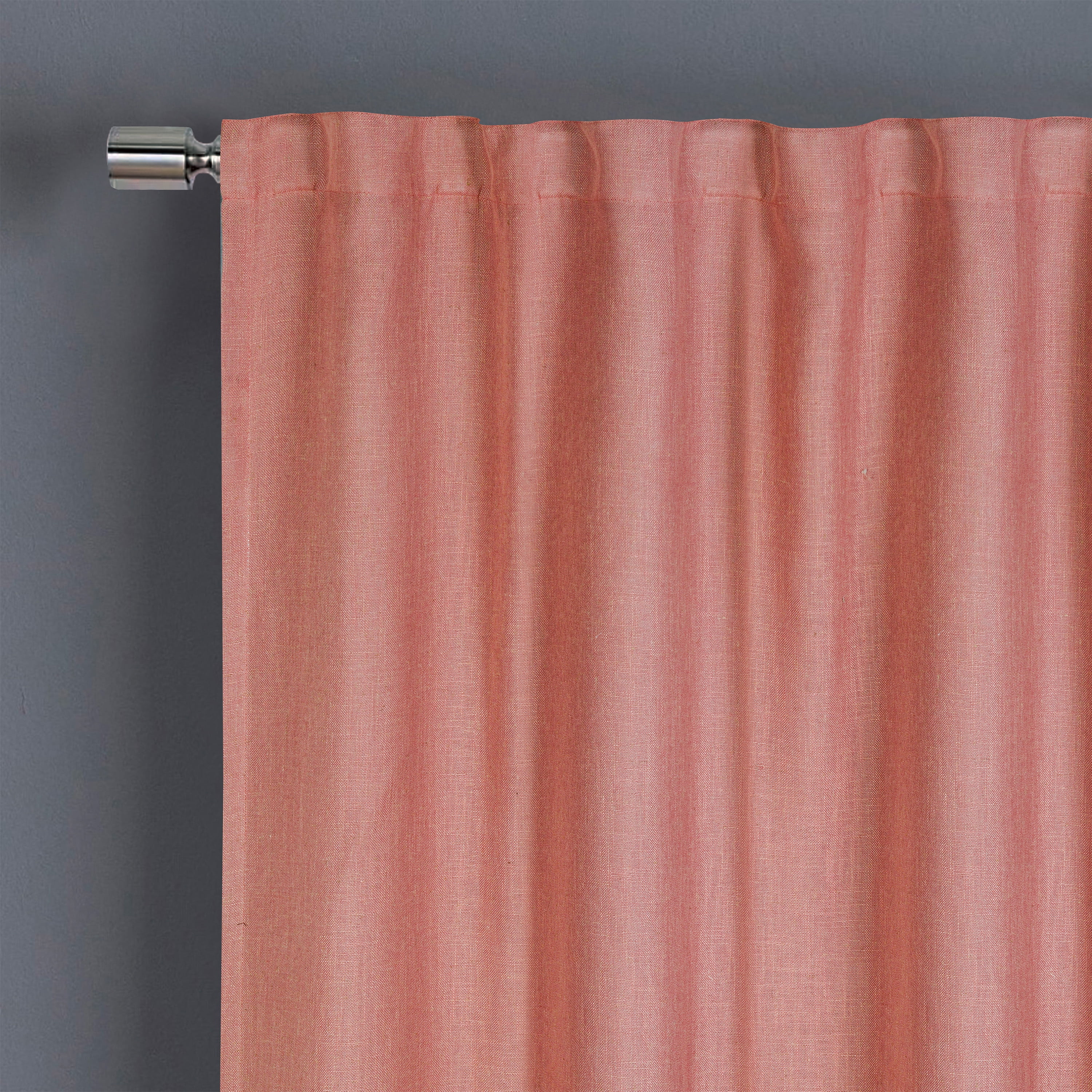 Better Homes & Gardens 100% Blackout Linen Blend Single Curtain, 50x108, Old Rose