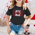 thumbnail image 2 of MEZZALL T-Shirt à Manches Courtes pour Filles Fête du Canada Été Col Rond T-Shirts Coupe Décontractée Basique, Noir, 6-7 Ans, 2 of 4