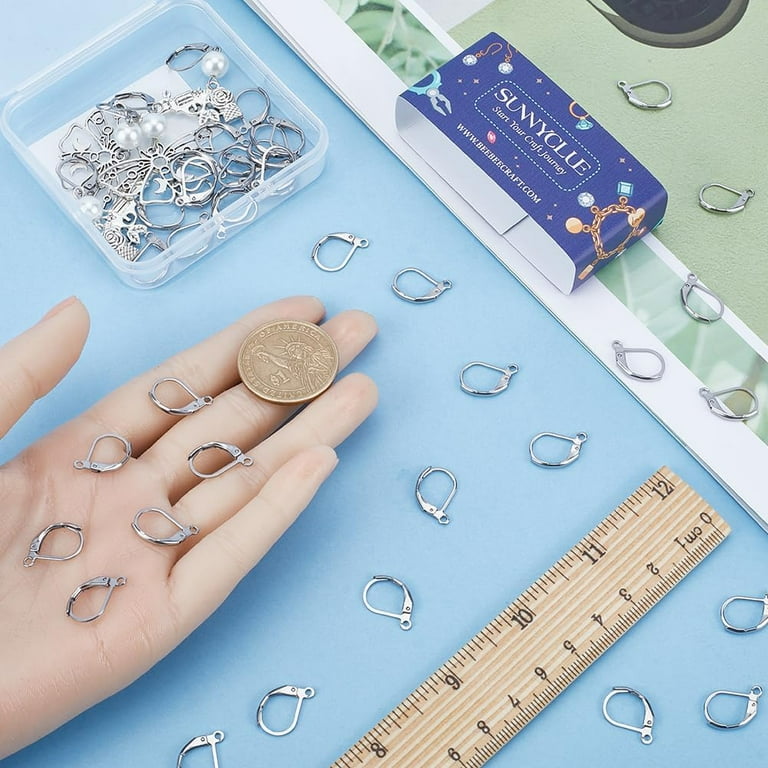 Box 200Pcs Leverback Earring Findings 304 Stainless Steel