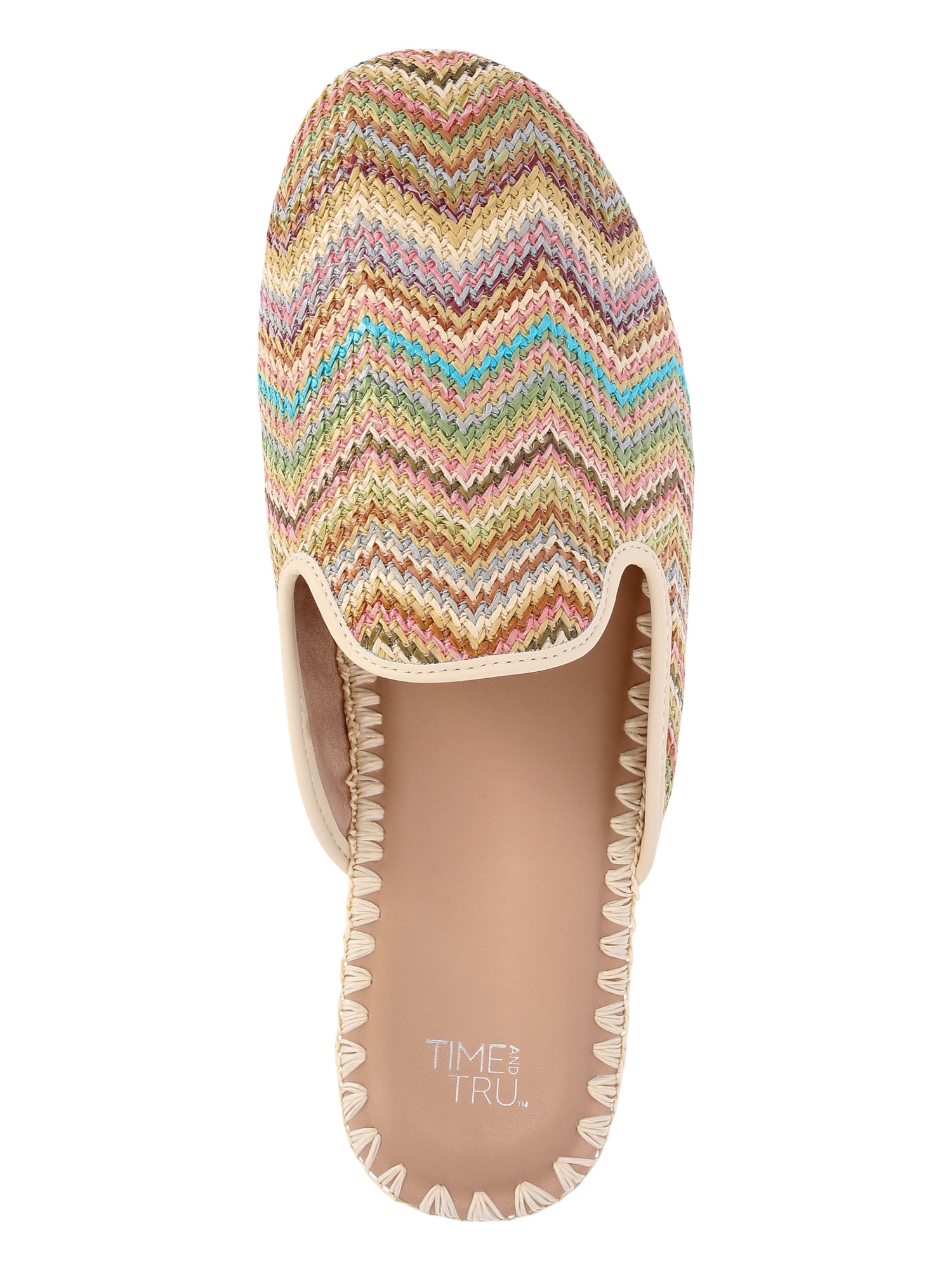 Time and Tru Women's Whipstitch Raffia Mules