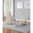 thumbnail image 2 of Clear Glass Dining Set with Table and 6 Cream Velvet Chairs, 2 of 3