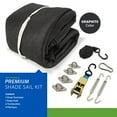 thumbnail image 3 of Coolaroo Premium Outdoor Sun Shade Sail with Hardware Kit 95% UV Block Protection for Backyard, Garden, Patio, 16'5" x 9'11" Rectangle, Graphite, 3 of 7