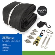 Coolaroo Premium Sun Shade Sail with Hardware Kit 95٪ UV Block Protection for Backyard، Garden، Patio، 165 x 911 Rectangle، Graphite