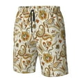 thumbnail image 2 of Yiaed Indian Paisley Print Men's Swim Trunks with Lining Quick Dry Sports Shorts Beach Shorts Boardshorts-, 2 of 5