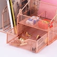 thumbnail image 3 of Milue Multifunctional Rose Gold File Holder Compartment Cute Sliding Drawer, 3 of 20
