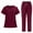 Wine Red, variant on LYMAYTER Women Nurse Uniform Set Moisture Quick Dry Medical Uniform Nurse Starter Short Sleeve Set S-2XL