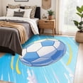 thumbnail image 2 of Soccer Sport Area Rug, Kids Football Pattern Carpet, Washable Non Slip Low Pile Soft Thin, Living Room Bedroom Home Decor Mat 4x5ft, 2 of 8