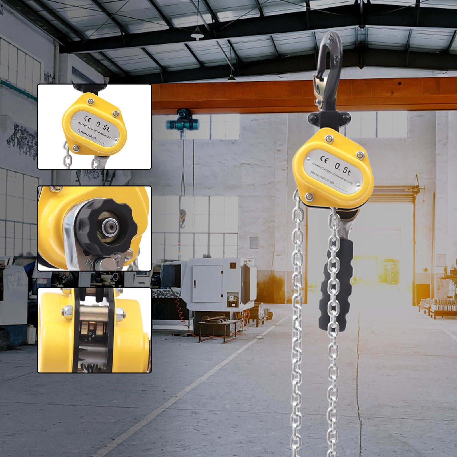 0.5T Lever Block Chain Hoist Come Along Puller 6M 20Ft Chain Lifter
