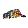 thumbnail image 2 of Xecao Retro Floral Butterfly for Adult Sun Cap offers versatile sun protection with adjustable Velcro for a secure fit., 2 of 8