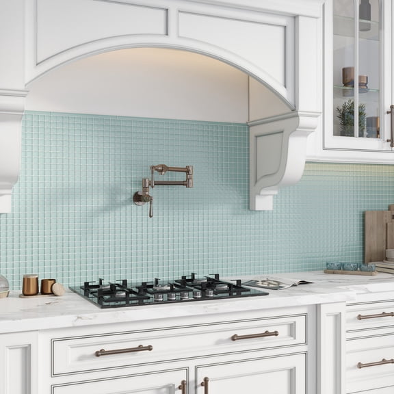 10 pack Blizzard Blue 11.8 in. x 11.8 in. 1 in. x 1 in. Matte Finished Glass Mosaic Floor and Wall Tile (9.67 sq. ft./Case)