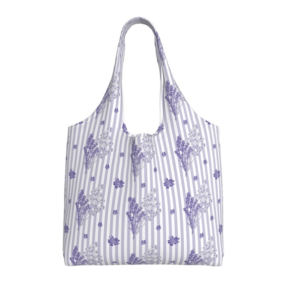 Vsdgher Bouquet and Lavender Flowers Print canvas Tote Bag, Lightweight Cloth Bags, Suitable for shopping, groceries, travel