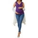 thumbnail image 2 of Camiseta básica sin mangas de maternidad con fruncido cruzado para mujeres INSPIRE CHIC, paquete de 2, en negro y púrpura, pequeña, 2 of 6