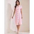 thumbnail image 3 of DARING DIVA Striped Ribbed Knit Short Sleeve Midi Dress XS Pink, 3 of 6