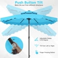 thumbnail image 4 of Gymax 9 FT Solar LED Outdoor Umbrella Push-Button Tilt & Crank 24 LED Lights & 8 Ribs Turquoise, 4 of 8