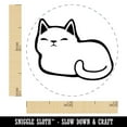 thumbnail image 2 of Sleepy Cat Loaf Self-Inking Rubber Stamp Ink Stamper - Blue Ink - Mini 1/2 Inch, 2 of 7