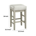 thumbnail image 5 of Vin 26 Inch Counter Height Stool- White Faux Leather Seat- Wood- Set of 2, 5 of 6