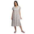 thumbnail image 1 of Moomaya Printed Short Sleeve Nightdress For Ladies Button Placket Nightwear, 1 of 5