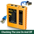 thumbnail image 3 of kanaroous Professional Ethernet Cable Tester for Cat5 Cat5E Cat6 Networks Accurate Network Testing Tool Yellow 103x97mm, 3 of 6