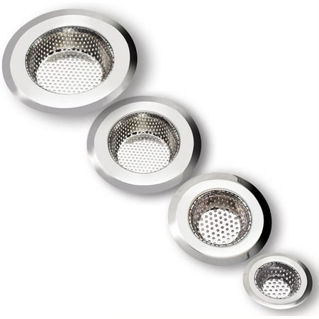 

Drain Hair Catcher 4 Pack Shower Drain Cover for Bathtub Kitchen Sink Strainer Stainless Steel Bathroom Sink Different Sizes from 2.1 to 4.5