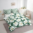 thumbnail image 3 of Manfei Groovy Flower Floral Bedding Comforter Set 7pcs for Kids, Cartoon Daisy Queen Bedding Sets, Dreamy Green Cartoon Reversible Queen Sheet Sets, Ultra Soft Bedroom Decor, 3 of 7