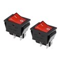 thumbnail image 1 of Unique Bargains Rocker Switch Yellow Neon Red Shell Toggle Switch AC AC 250V 15A/30a 2pcs, 1 of 1