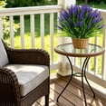 thumbnail image 4 of Artificial Lavender Flowers 12 Bundles Fake Plants for Outdoor Patio Garden Decor 15 Inch Faux Monkey Grass for Porch Indoor -Purple, 4 of 7