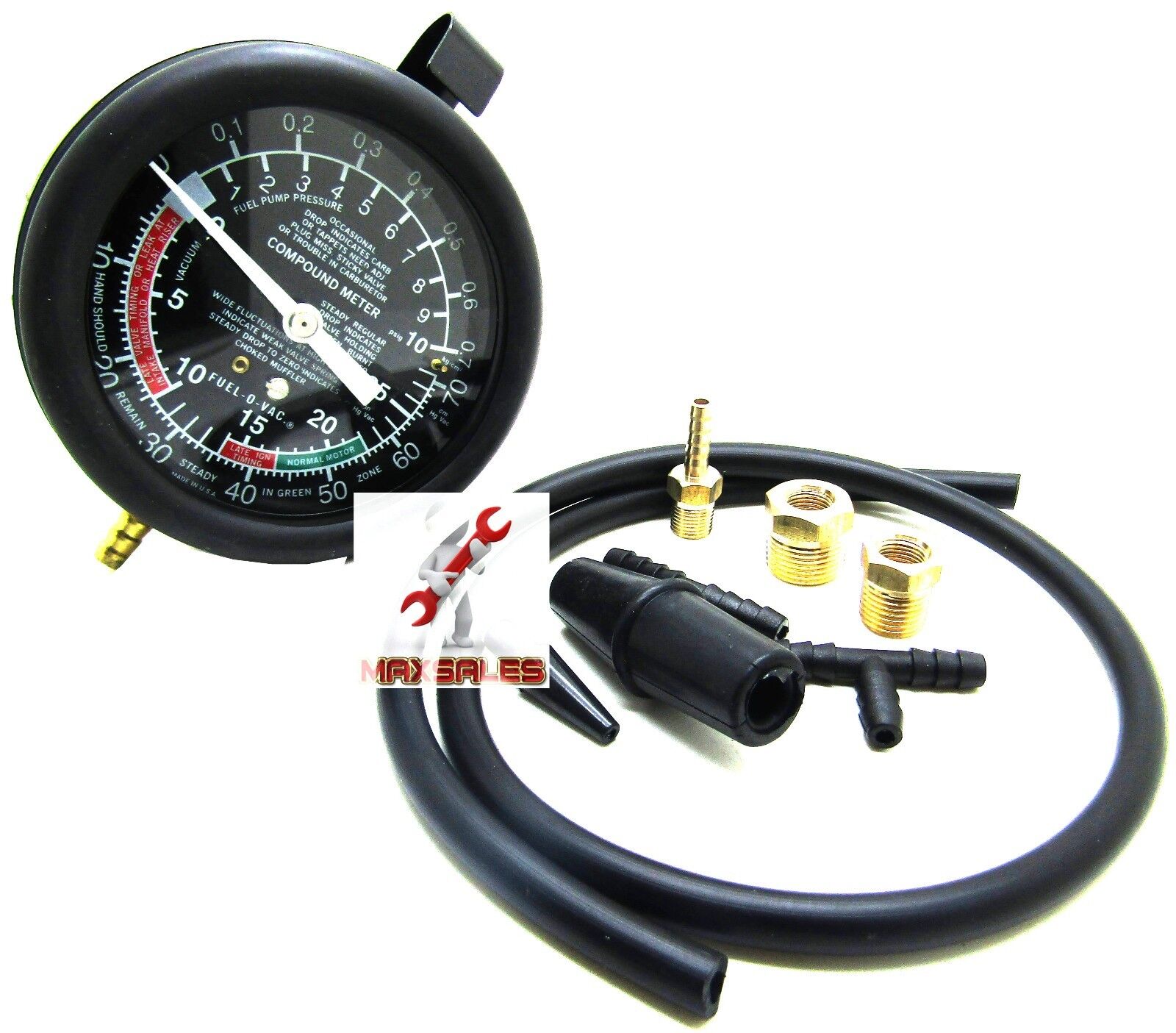 Fuel Pump & Vacuum Gauge Tester Pressure Test New Auto Mechanic Tester