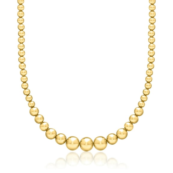 Ross-Simons 6-12mm 14kt Yellow Gold-Plated Graduated Bead Necklace, Women's, Adult
