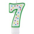 thumbnail image 2 of Polka Dot Numeral Candle 3" 1/Pkg-#7 Green, 2 of 2