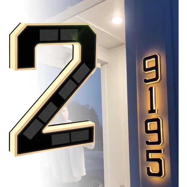 Solar-powered Digital Doorplate Waterproof LED Address Number Sign
