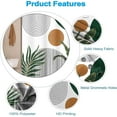 thumbnail image 5 of Boho Shower Curtain Set with Hooks Green Gold Palm Leaves Shower Curtains for Bathroom Mid Century Black Lines Fabric Waterproof Shower Curtain 72x72inches, 5 of 6