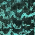 thumbnail image 1 of Ahgly Company Machine Washable Indoor Square Abstract Turquoise Blue Modern Area Rugs, 8' Square, 1 of 4
