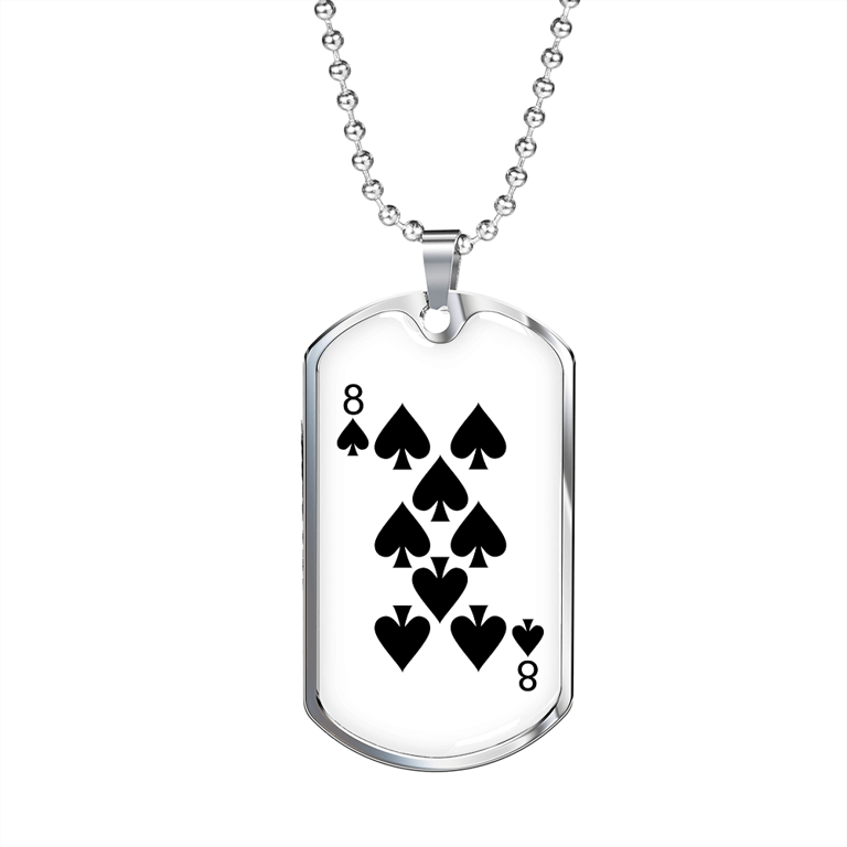 Gold Ace of Spade Playing Card Pendant Necklace Curb Chain For Men or Women