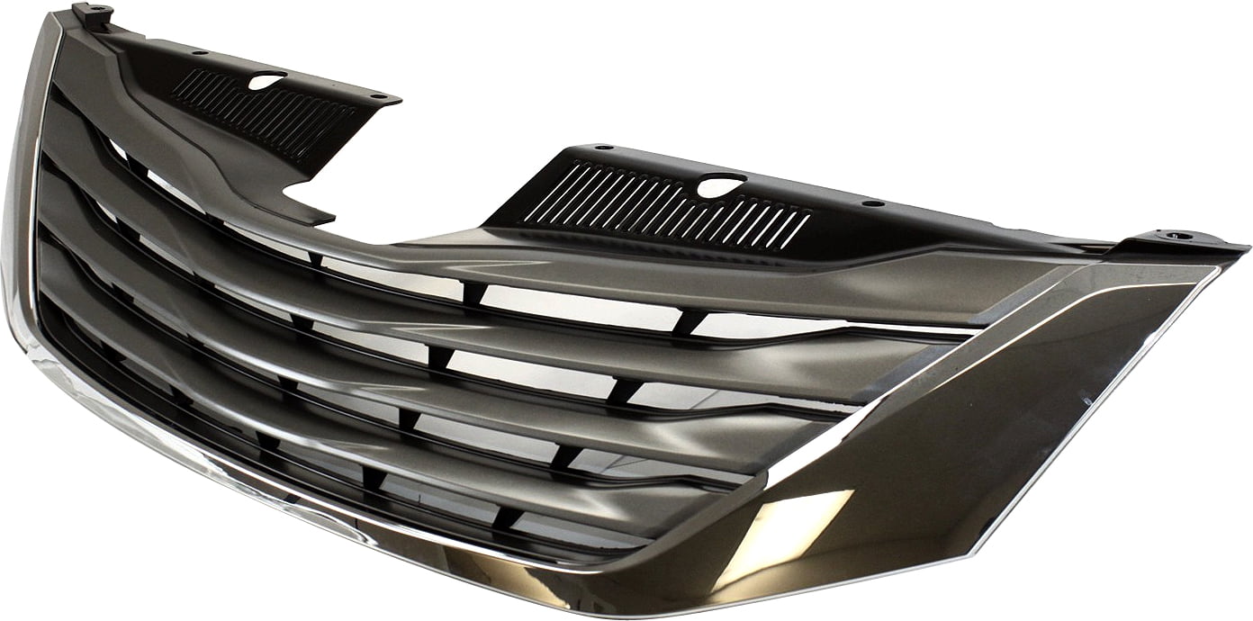 Grille Assembly Compatible With 2011-2014 Toyota Sienna Chrome Shell with Black Insert