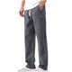 thumbnail image 2 of Pantalones largos para hombre, estilo casual, con cintura elástica y bolsillos, a la moda para exteriores, 2 of 8