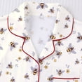 thumbnail image 5 of Levmjia Womens Pajama Set Printed Silk Short Sleeve Button Down Lapel Cardigan Shirt And Shorts Soft Polyester Sleepwear Comfortable Casual Home Outfit Summer, 5 of 8