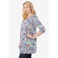 thumbnail image 3 of Woman Within Plus Size Perfect Printed Three-Quarter-Sleeve V-Neck Tunic, 3 of 6
