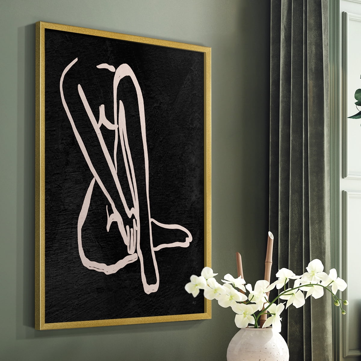 Figure in Dark I in Paper Solid Wood 11 x 14 Framed Print