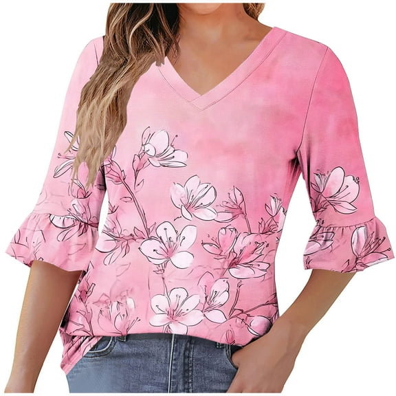 Woman's Blouse for Work Women's Tops Plus Size Tops 3/4 Sleeve Blouses Items Ordered by Me Trending Gifts