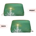 thumbnail image 3 of Gaeub Christmas Green Printed Travel Cosmetic Bag,Makeup Bag, Large Capacity Toiletry Bag for Women, Portable Pouch Make Up Organizer with Zipper and Divider, 3 of 8