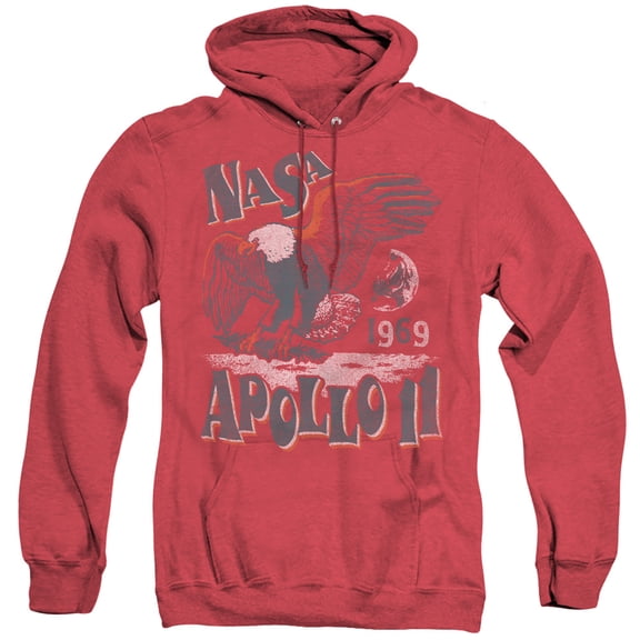 Nasa Apollo 11 Adult Heather Hoodie Sweatshirt Red