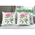thumbnail image 6 of Ambesonne Nature Throw Pillow Cover 4 Pack, Vintage Peony, 20", Pink White Green, 6 of 7