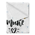 thumbnail image 2 of Saying Soft Flannel Fleece Throw Blanket, You Make My Heart Smile Lettering Shapes Love Display Print, Cozy Plush for Indoor and Outdoor Use, 50" x 70", Black and Blue, by Ambesonne, 2 of 5