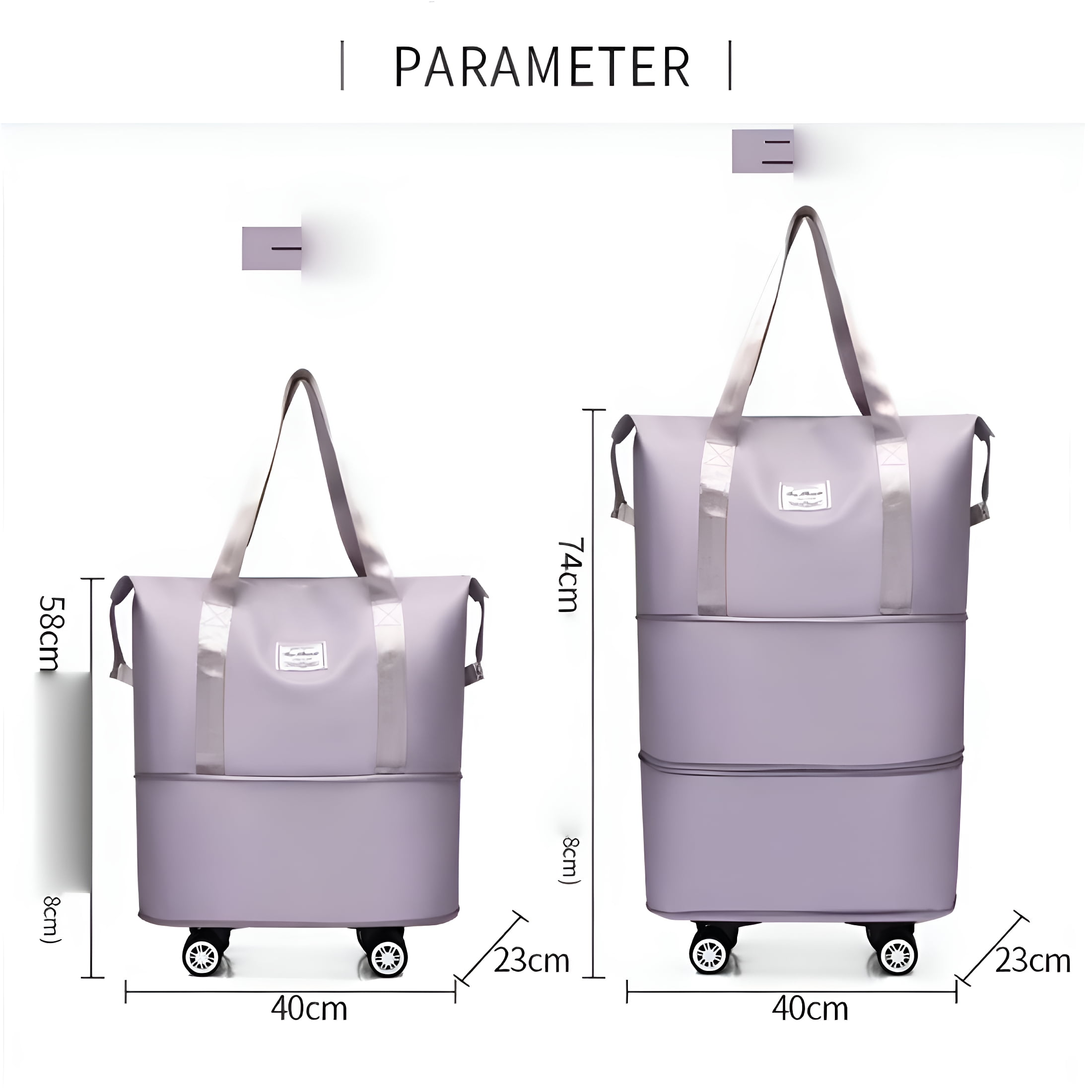 GASTROPOD 2026 New Rolling Duffle Bag, Expandable Foldable Carry on Luggage with Wheels, Large Weekend Bag Purple Large Carry on Luggage,For Travel,Business Trips,Weekend,Flight,Gym