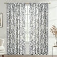 thumbnail image 3 of Alishomtll Floral Curtains for Living Room Farmhouse Country Linen Curtains Light Filtering Window Drapes,Black ,52"x84", 2 Panels, 3 of 11