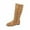 Khaki, variant on Mid Calf Boots With Cutout Design Low Heel Retro Boots Color: Khaki Size: 41