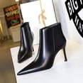 thumbnail image 4 of Botas de tacón alto sexis simples y a la moda de invierno para discoteca con cremallera lateral y puntiagudas para adelgazar y desnudas para mujer, 4 of 5