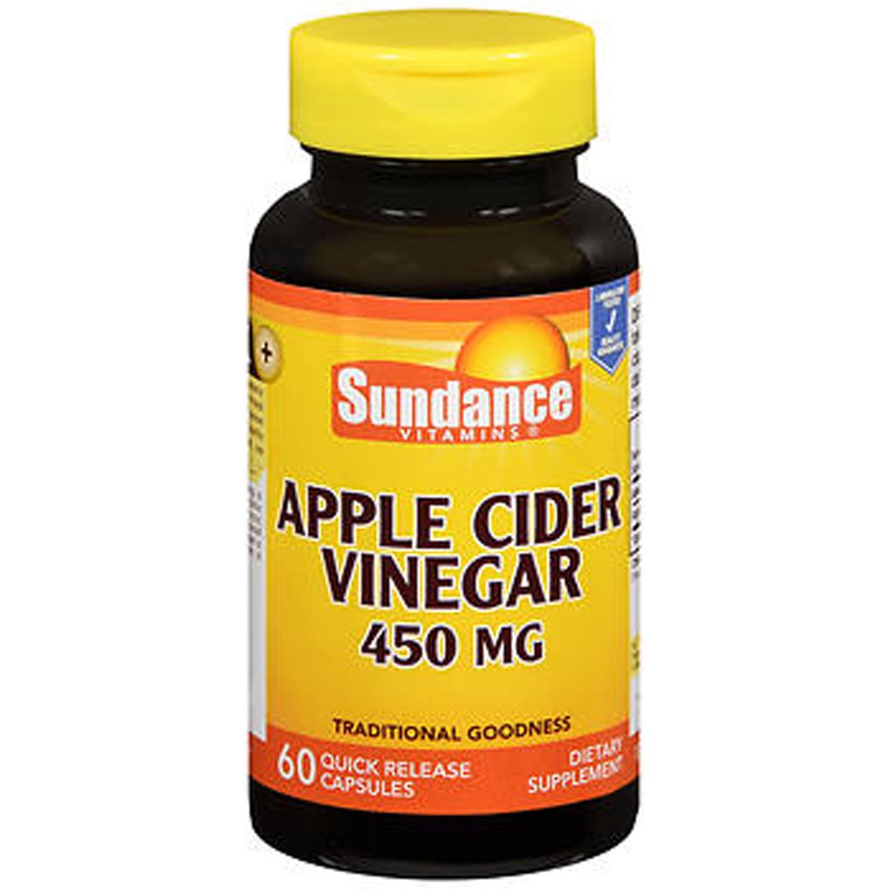 Sundance Vitamins Apple Cider Vinegar Capsules, 450 mg, 60 Count