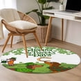 thumbnail image 4 of Round Rugs 3Ft, St. Patrick's Day Round Area Rug Washable Indoor Throw Carpet, Green Lucky Clovers Dog Small Non Slip Circle Rug for Bedroom Living Room Home Decor Aesthetic, 4 of 8