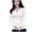 White, variant on Women's Top O-Neck Casual Blouse for Women with Loose Fit and Button Detailing Versatile Long Sleeve Shirt for Everyday Wear Modern Style
